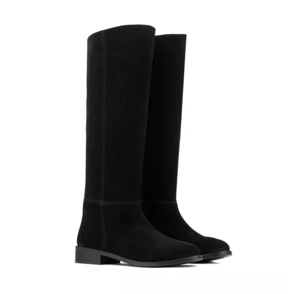 New Vintage Foundry Raelynn Knee High Boot Black Suede Sz US 9